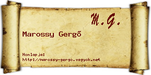 Marossy Gergő névjegykártya