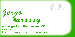 gergo marossy business card